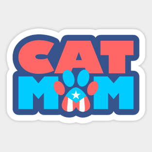 Puerto Rico Cat Mom Flag Pet Paw Boricua Sticker